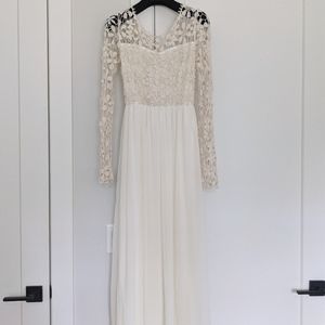 Off white, crochet top maxi dress